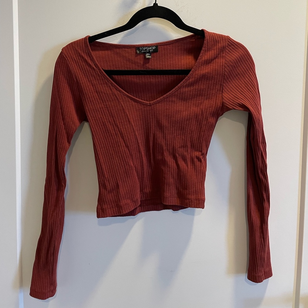 Top Shop Long Sleeve Crop Top
